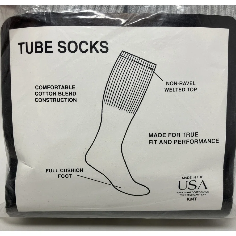 Vintage Atletech Gray Tube Socks Over The Calf Size 10-13 K Mart 6 Pairs